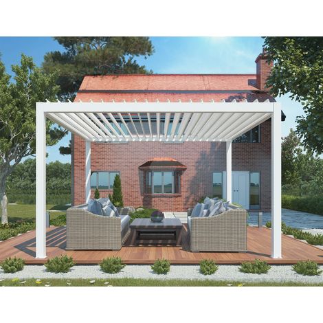 FIREBOLT - pergola bioclimatica motorizzata con led in alluminio 3 x 4 m (1/4)