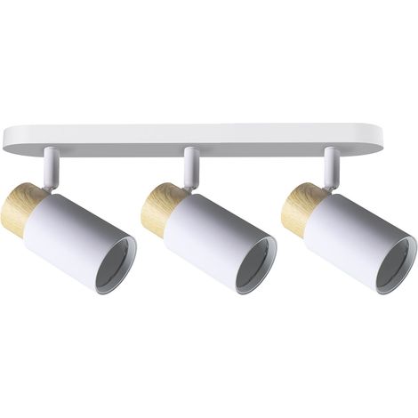 Spot plafond 3xGU10 réglable blanc/bois Claro Candellux (1/2)