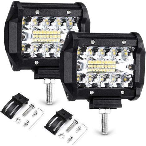projecteurs de travail LED 70 W, 12 V, 7 200 lm, 6 000 K, étanches IP68, grand format, pour SUV, UTV, quad, feux de brouillard et phares tout-terrain. (1/5)