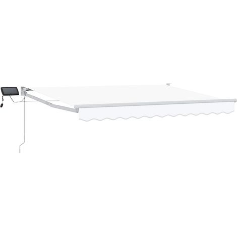 Manual Retractable Awning with LEDs White 3.5 x 2.5 m vidaXL (1/5)