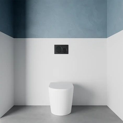 Vaso Filomuro Rimless in Ceramica Bianco Opaco con Sedile Soft-close Mod. Vienna (1/4)