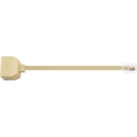 Convient pour câble adaptateur téléphonique répartiteur RJ11 6P4C 2 broches M/F, beige. (1/4)