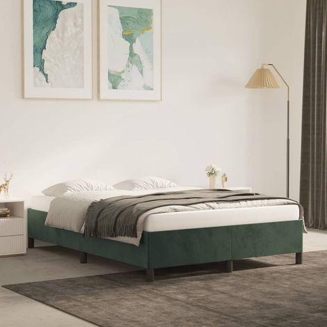 vidaXL Estructura de cama de terciopelo verde 140x200 cm (1/5)