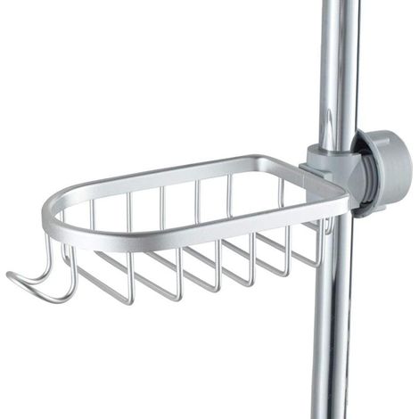 évier Porte-éponge Réglable Panier Suspendu De Type égouttoir pour Cuisine Salle Bain Gadgets Organisateur Robinet Lave-Vaisselle Support Rangement en Aluminium Plateau Porte-Savon (Argento)