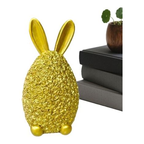Statue de lapin Adorable figurine de collection de printemps, statue d'œuf de lapin, décoration de Pâques, pour chevet, bibliothèque, cheminée, rebord de fenêtre, table à manger, fête, mariage