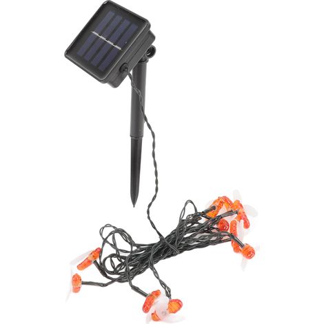 Guirlande lumineuse solaire étanche à 10 LED en forme d'abeille, décoration de Noël en forme d'insecte. (1/5)