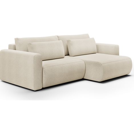 Ecksofa, umkehrbar, 3-Sitzer, Truhe Evy Beige