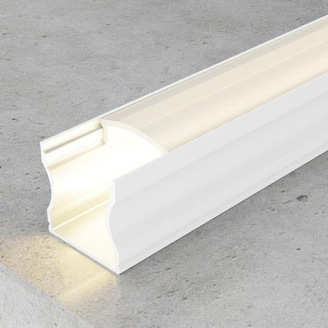IluminaShop - Perfil de Aluminio U High para Tiras Lacado Blanco 12V/24V 2 Metros (1/3)