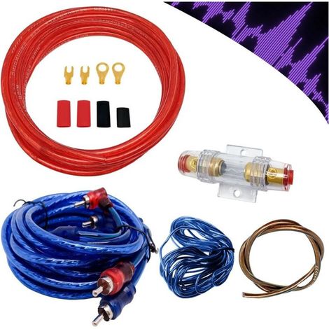 Cable Ampli Voiture, Car Audio Subwoofer Wire, Câble Fusible Costume, 10GA Câblage d'Ampli avec Kit, Amplificateur Cable, 4.5 Meter Kits de Fils de Caisson, Automotive audio Wiring Kit (1/5)
