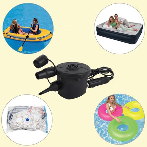 Gonfleur électrique 12V DC pour matelas gonflable, pompe air maison avec 3 buses, gonflage et dégonflage rapide, electropompe pour lit gonflable et jouets (1/5)