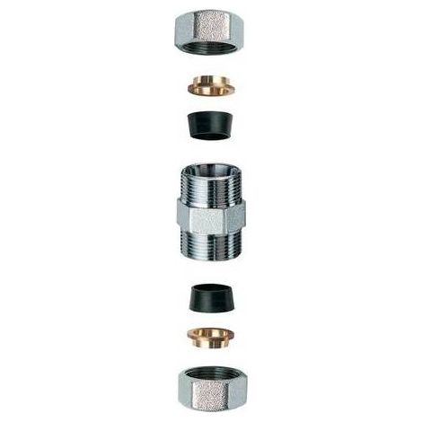 NIPLEX DOPPIO CROMATO C/MONOCONO IN GOMMA PER RAME Misura: 3/4" x 22