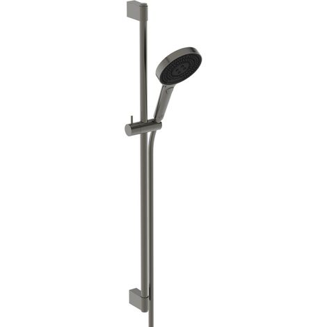 Ideal Standard Idealrain Solos - Conjunto de cabezal de ducha, barra y manguera, 3 chorros, EcoFlow, Gris Magnético A7898A5 (1/2)