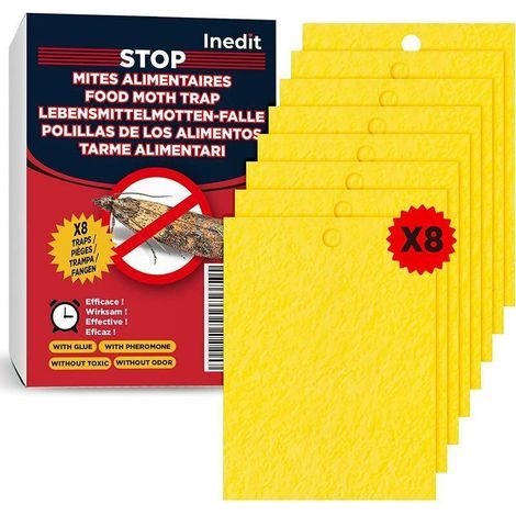 10 Pièges à Mites Alimentaires - Anti Mite Alimentaire - Produit Puissant Piège Collant pour Cuisine Et Placard - Piège à Phéromones Efficace Non Toxique (1/5)