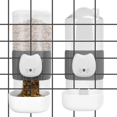 Distributeur automatique de nourriture pour petits animaux, mangeoire et abreuvoir automatiques à gravité pour chats (1/5)