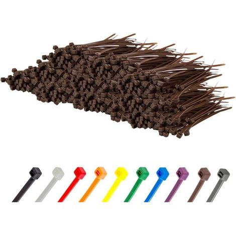 Kabelbinder 1000 Stück Braun 150mm UV-beständig Zugfestigkeit 18,2kg (1/5)