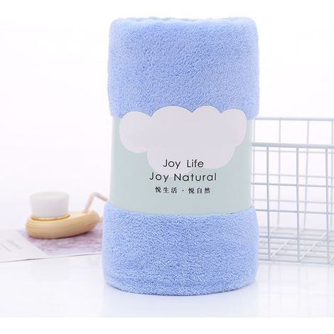 Serviette de bain extra-large haute densité pour adulte, absorbante et épaisse, idéale pour la salle de bain, la plage et l'hôtel (bleue, 70 x 140 cm). (1/5)