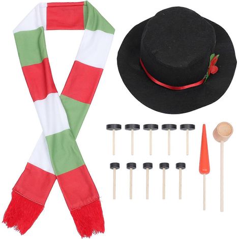 ensemble d'accessoires pour habiller un bonhomme de neige - Décoration de Noël à faire soi-même-135X9.5CM (1/3)