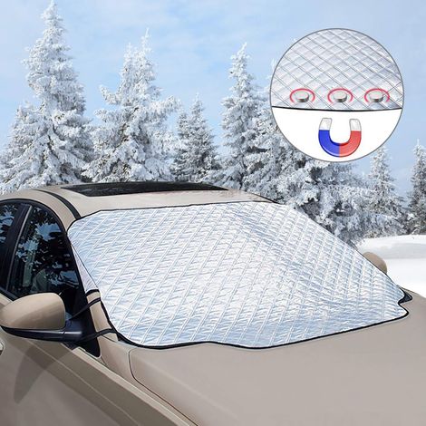 Parasole per parabrezza anteriore, parasole per parabrezza anteriore, parasole per parabrezza, con 3 magneti, contro sole, raggi UV, neve, ghiaccio, brina, polvere