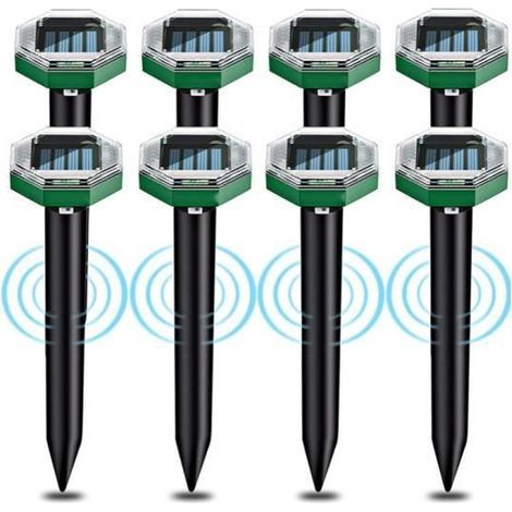 Anti-Mole Solar Ultrasonic 8-Pack, Waterproof IP65 Solar Mole Repellent, Ideal for Gardens and Terraces (1/4)