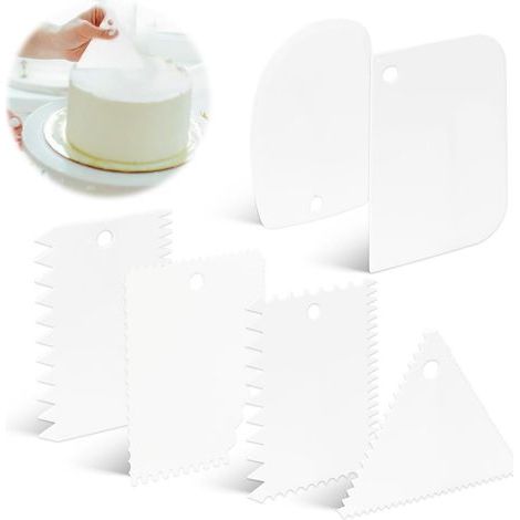 Lot de 6 gattois de banc pou la pâtisseie, gattoi à pâte multifonction en plastique, oulette à pizza, gattoi à pâtisseie pou la pâtisseie (1/5)