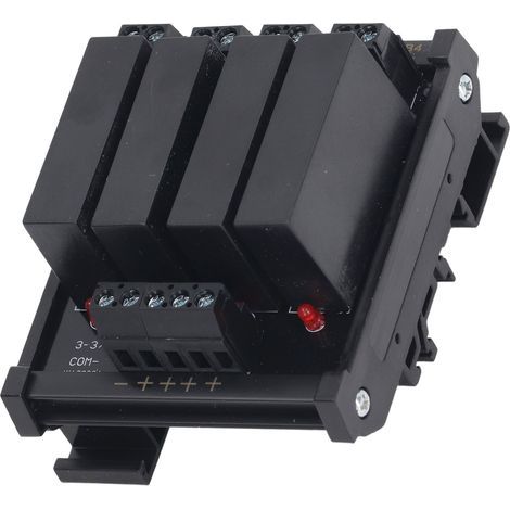 Module de relais 4P DC vers Rail DIN, borne négative commune à semi-conducteurs, entrée 3-32V, charge 5-8A 5-60V (1/5)