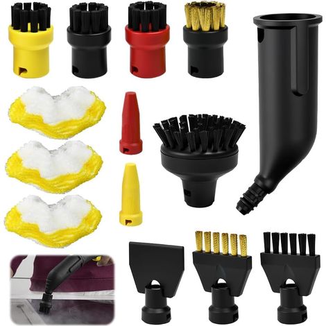 11 accessori per pulitori a vapore compatibili con i modelli Kärcher SC1, SC2, SC3, SC4 e SC5 - Spazzole rotonde per pulitori a vapore - Spazzole di ricambio per pulitori a vapore (1/5)