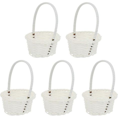 Lot de 5 paniers en rotin synthétique style champêtre, petits paniers à fleurs, paniers à fruits (1/5)