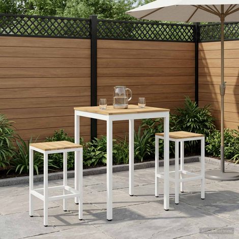 vidaXL Mesa de Bar para Jardín NAARDEN Blanco 70 x 68,5 x 105 cm (1/4)