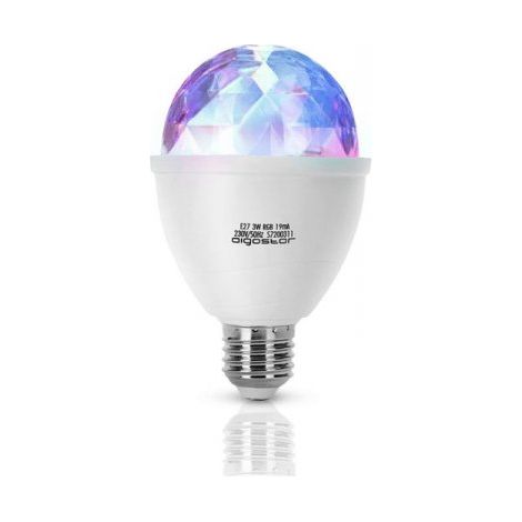 Luci Discoteca Led Lampada RGB LED Rotante a 360º E27 3W Effetto Stroboscopica (1/3)