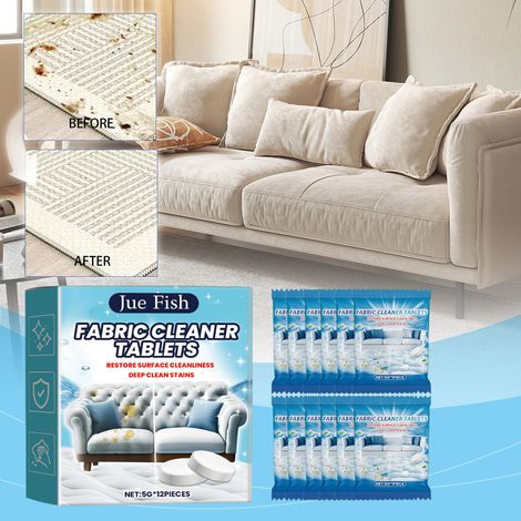 Fabric Sofa Cleaning Effervescent Tablets - Multi-Effect Cleaning and Stain Removal Tablets with Light Fragrance - 5g x 12 pieces (1/5)