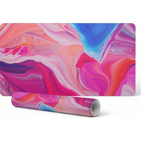 Alfombrilla de escritorio para teclado y accesorios con dise帽o de abstracciones coloridas, 90 x 45 cm.