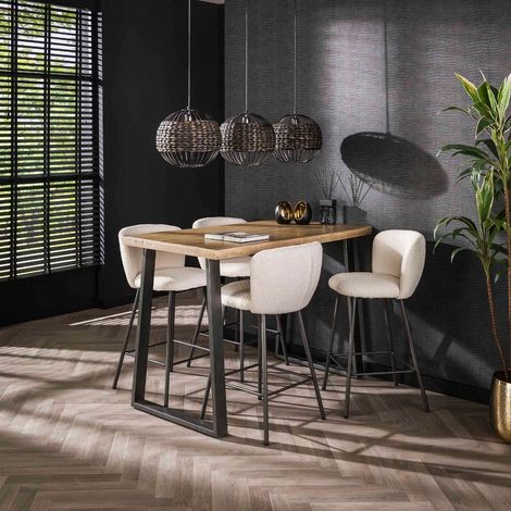 Table de bar haute en bois massif TRIO (1/5)