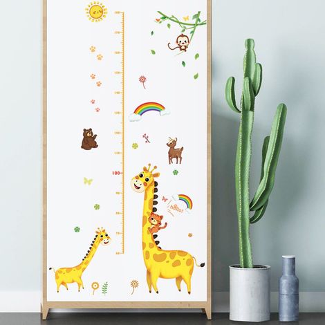 Autocollants de hauteur de girafe chambre d\'enfants entrée couloir maternelle formation classe fond autocollants muraux décoratifs (1/4)
