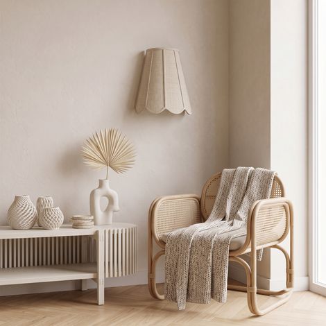 Aplique de Pared con Pantalla Lino Marrón KAV  Serie GALIA (1/5)