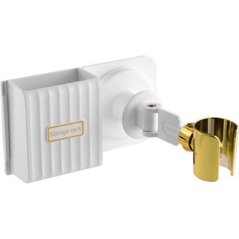 Support mural multifonctionnel pour sèche-cheveux de salle de bain No-Punch - Blanc avec boîte (1/5)