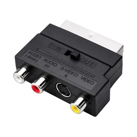 Logilink - Adaptador euroconector con Interruptor para la dirección de la señal a 3X RCA y S-Video