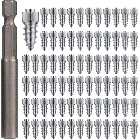 200pcs Goujons pour Pneus, 4x12mm Clou pour Pneu pour l'hiver Tire Spikes avec Outil d'Installation pour Vélo Voiture Camion Coffre Moto VTT SUV Accessoires Automobiles (1/5)