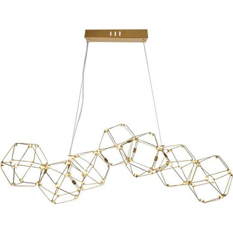 Lámpara colgante LED V-TAC de 28 W con diseño moderno de metal pintado en dorado blanco cálido