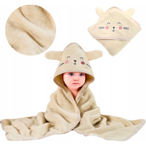 Kapuzenbadetuch 90x90 für Kinder, Baumwollponcho (1/5)