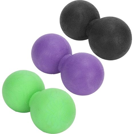 Ensemble de balles de yoga portables en silicone pour la relaxation musculaire, la remise en forme et le massage des fascias (noir, violet, vert) (1/5)