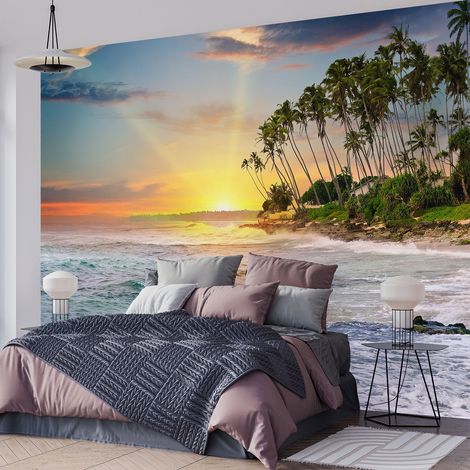 Papier peint panoramique - Palmiers Plage - 130 cm x 86 cm (1/4)