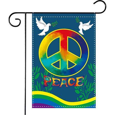 Drapeau de Paix pour Jardin en Polyester, Décoration Extérieure pour Porte d'Entrée et Porche (1/5)