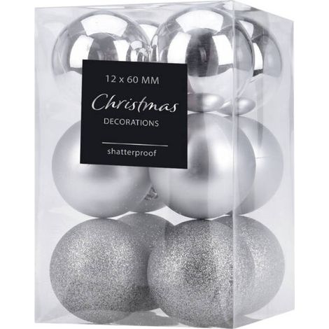 Weihnachtskugel-Set, Ø 6 cm, 12-teilig
