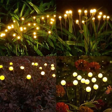 2 PCS Lumières de Jardin Solaires, Lucioles de Lampe étanche dextérieur 8 LED, Décoratives pour Jardin (1/4)