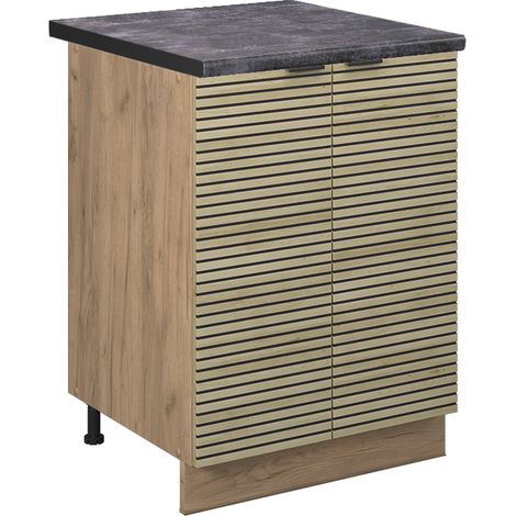 Mobile da cucina Fame-Line, Pannello in quercia, 60 cm , PL Antracite, Vicco