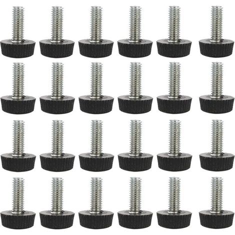 24pcs Pieds de Meubles Réglables Nivellement Patin Base Jambe Pied de Table Chaise Ajustables Protection Sol Patin de meubles M8 x 20 x 20 mm H187 (1/4)