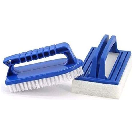 Lot de 2 brosses à éponge de piscine - Éponge de nettoyage - Brosse à algues - Pour la saleté et la mousse - Pour spa, petite piscine, baignoire, piscine (1/4)