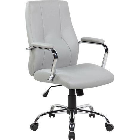 Dmora - Chaise de bureau Dfarin, Chaise de direction avec accoudoirs, Chaise de bureau ergonomique, 64x58h101/111 cm, Gris