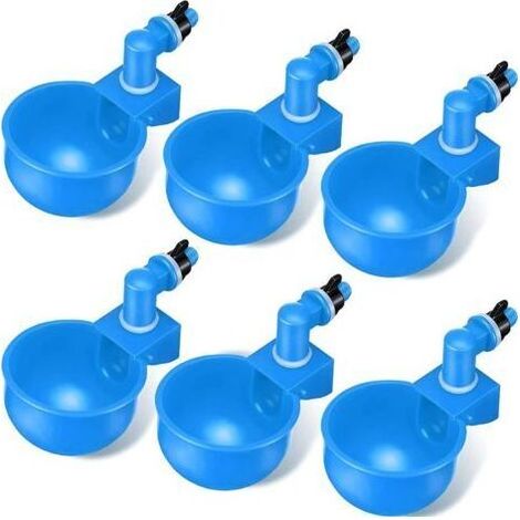 6pcs abreuvoir automatique de poulet abreuvoir automatique de poulet abreuvoir de volaille abreuvoir en plastique bleu abreuvoir de volaille outil pour poulet, canard, volaille, oiseaux (1/5)