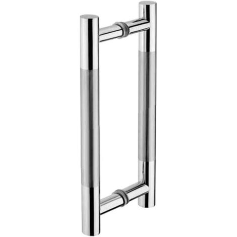 Poignée de porte coulissante en acier inoxydable – Double face pour verre et bois – Installation facile pour salle de bain et douche (1/5)